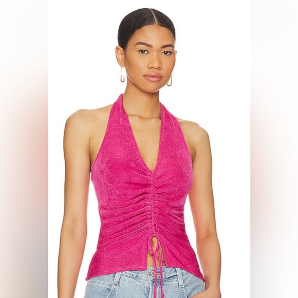 REVOLVE Tops - Chaser Pink Halter Top